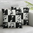 thumbnail image 3 of Nawypu Music Theme Pillow Cover Abstract Piano Musical Notes Square Throw Pillow Cover for Bedroom Decor Modern Black and White Plaid Decorative Double Sides Print Cushion Cover, 3 of 5
