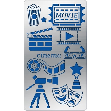 4x7" Movie Cinema Stencils Popcorn/3D Glasses Template Stencils for Scrapbooking and Journaling