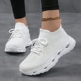 thumbnail image 2 of Womens Running Shoes Lightweight Slip on Sock Shoes Cushioning Soft Sole Mesh Sneakers Comfy Work Gym Trainers Shoes White Size 9.5, 2 of 5
