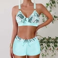 thumbnail image 4 of Womens Swimsuits Plus Size for Women V Neck Sleeveless Printed Bikini 2 Pc Set, 4 of 6