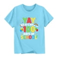 thumbnail image 3 of PWPSG Kids 100 Days of School Shirt Boys Girls Summer Short Sleeve Crewneck Tee Back to School Casual Short Sleeve Top 100th Day Smarter Print Tops Blue 5-6 Years, 3 of 5