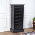 thumbnail image 3 of Topcobe Jewelry Armoire with Mirror, 7 Drawers, 24 Necklace Hooks, 2 Side Swing Doors - Black, 3 of 7