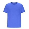 thumbnail image 3 of Coorders George Men's Cotton T-Shirts,Short Sleeves Crewneck Pocket Tee, Round-Neck Men's and Big Men's,Light Blue,L, 3 of 5