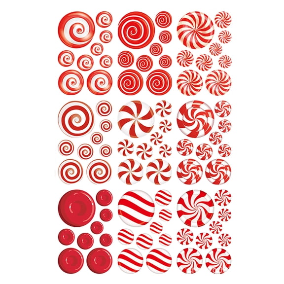 9 Pcs Christmas Candy Wall Decals, Floor Stickers, Festive Wall Decorations for Holiday Parties, Xmas Home Decor, Self-Adhesive Stickers for Celebrations