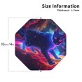 thumbnail image 2 of KLL Drink Coasters Set Octagon of 4,PU Leather Absorbent Coasters Set Decorative Coffee Cup Coasters Housewarming Gift for Home Decor-Cosmic Cat Psychedelic Journey, 2 of 5