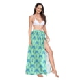 thumbnail image 2 of FORMRS Womens Long Sarong Beach Wrap Semi-Sheer Bikini Skirt Bathing Swimsuit Cover Up, Green Palm Tree Pattern, 2 of 7