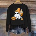 thumbnail image 4 of Enjoytime Halloween Sweatshirt for Women Casual Pullover Crewneck Sweatshirts Fall Cute Ghost Graphic Long Sleeve Plus Size Tops, 4 of 5