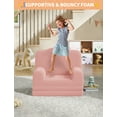 thumbnail image 2 of QinaQin Sofá infantil 2 en 1 convertible a chaise, con cierres ocultos, base antideslizante y empaque al vacío para fácil instalación, ideal para descanso, lectura y juego, 2 of 6