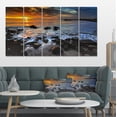 thumbnail image 1 of Sunset over Rocky Ocean Shore - Large Landscape Canvas Art Print, 1 of 3
