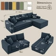 thumbnail image 6 of GJQ 103" Cloud Boneless Couch with Deep Seat,Left Facing Chaise, Independent pocket springs Corduroy L Shaped Couch Convertible Sofa Bed for Living Room Bedroom, No Assembly Required, 6 of 14