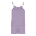 thumbnail image 4 of Fanxing Tank Tops Pajamas Set for Women Under $15 2 Piece Sets Summer Lounge Sets Sleeveless Tops & Shorts Pj Outfits Sleepwear Purple,L, 4 of 5