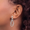 thumbnail image 3 of Solid Sterling Silver Rhodium-plated Polished Dangle Earrings - 38.02mm- Made In Italy, 3 of 6