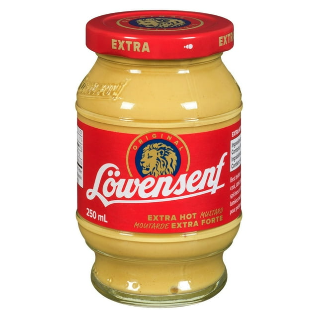 Lowensenf Extra Hot Prepared Mustard, Jar, 250 ml