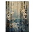 thumbnail image 3 of Designart "Birch Woods Moonlit Euphony V" Floral Print on Natural Pine Wood, 3 of 5