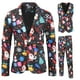 thumbnail image 1 of Conjunto de 3 piezas de chaleco y pantalón con estampado navideño 3D informal para otoño e invierno, 1 of 5