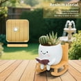 thumbnail image 4 of Rocking Chair Smiley Face Planter, Cute Plant Pots for Indoor Outdoor Plants, Succulent Pots with Drainage Hole, 4 of 8