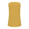 thumbnail image 4 of Ecqkame Womens Summer Tops Solid Color Round Neck Sleeveless Loose Casual Flowy Tank Tops Workout Tops for Women Yellow L, 4 of 5