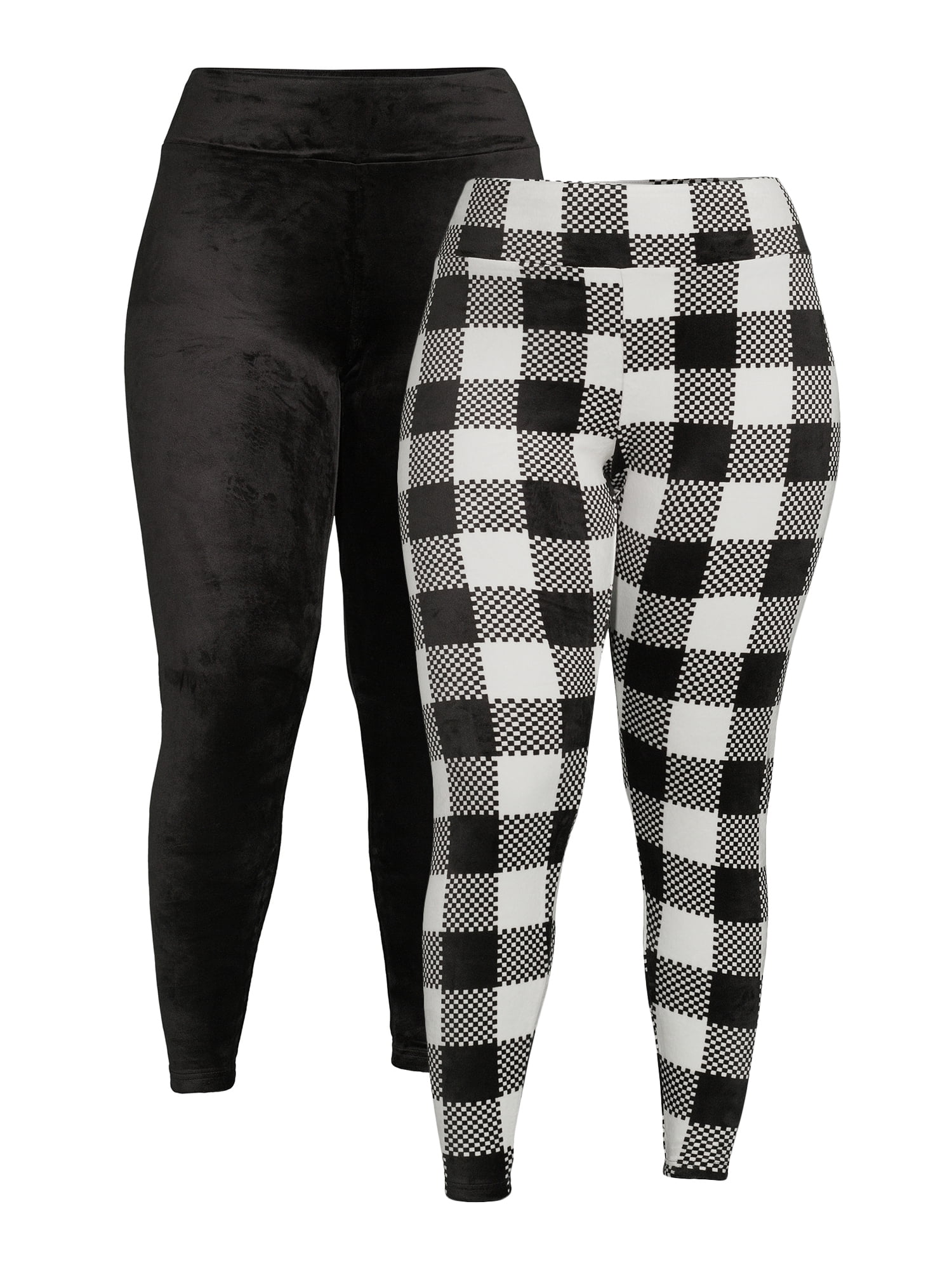 No Boundaries Junior's Plus Size High Rise Velour Ankle Leggings, 2