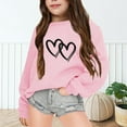 thumbnail image 2 of Chenglor Hoodies for Girls 10-12 Toddler Girls Heart Sweatshirt Girls First Day Of School Outfit 7 Year Old Girl Clothes Children's Fashion Clothes (9-10 Years Pink), 2 of 4