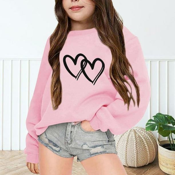 Chenglor Hoodies for Girls 10-12 Toddler Girls Heart Sweatshirt