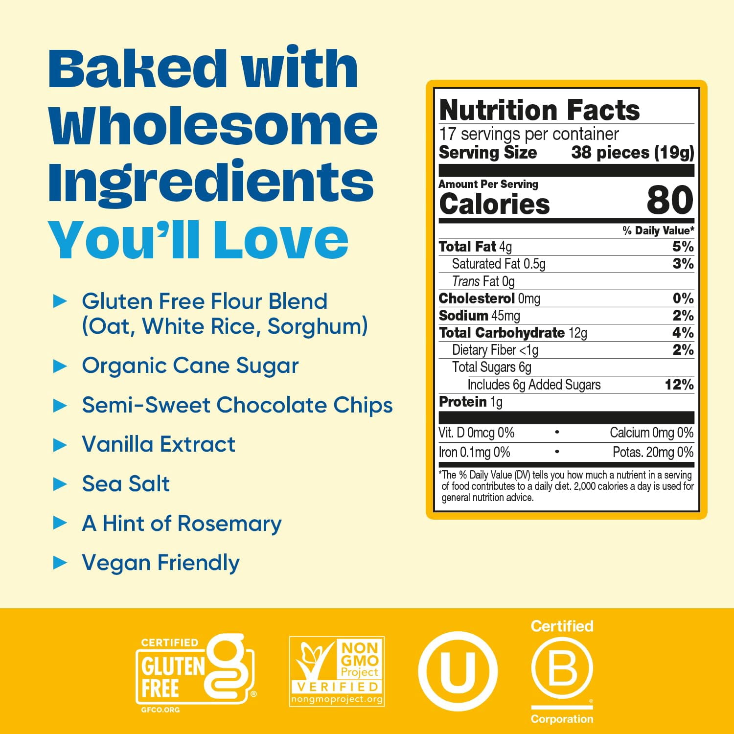 Gluten Free Partake Teeny Tiny Crunchy Chocolate Chip Cookies - Vegan - Free From the Top 9 Allergens - Non GMO - Safe School & Office Snack (2 Pack, 12oz Bags)