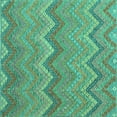 thumbnail image 1 of Ahgly Company Machine Washable Indoor Square Southwestern Turquoise Blue Country Area Rugs, 6' Square, 1 of 4