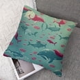 thumbnail image 7 of Whale Fluffy Throw Pillow Cushion Cover, Happy Cheerful Whales Pattern in Soft Pastel Tone Effects Love Nature Image, Decorative Square Accent Pillow Case,  Mint Peach Pink, 7 of 7