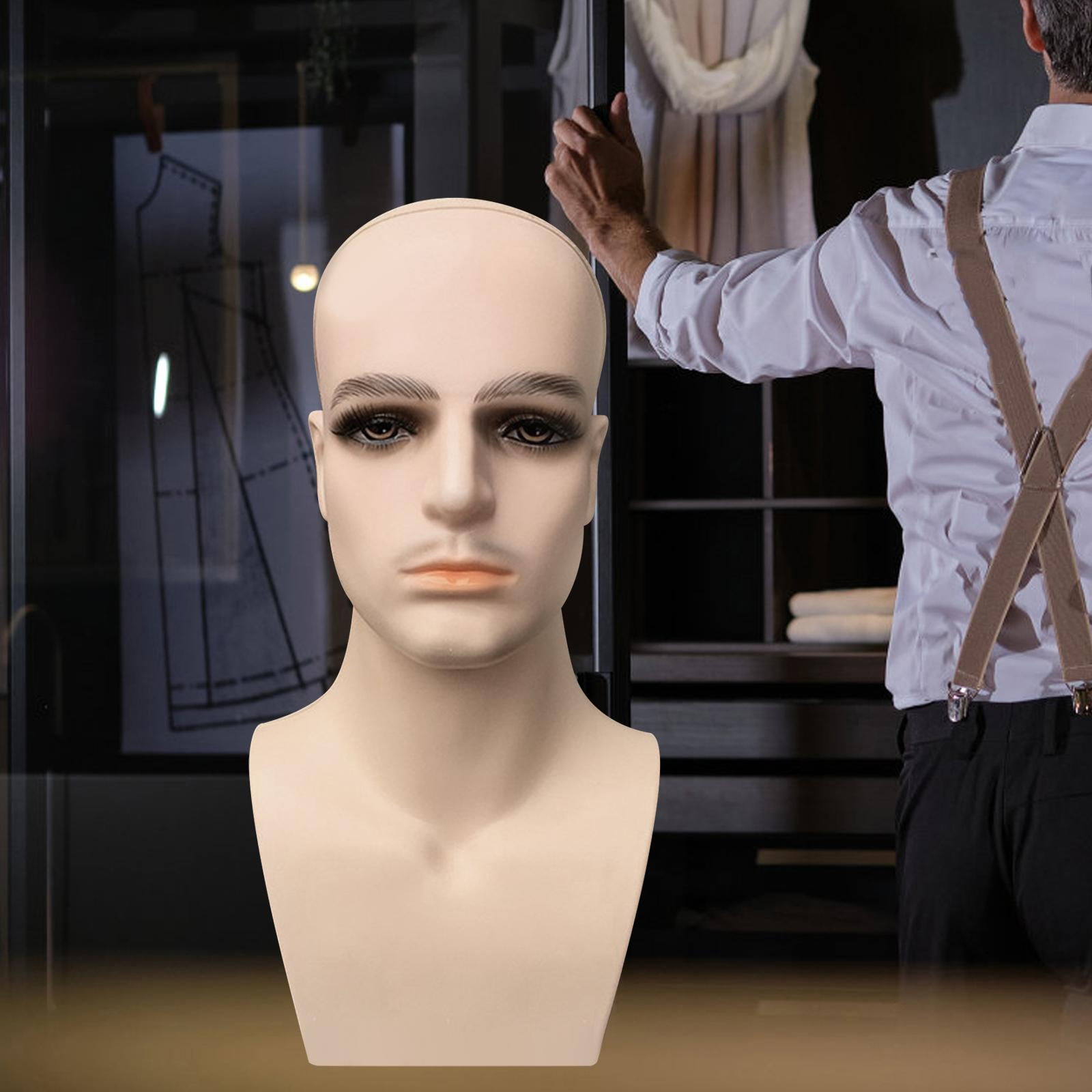 Stgfyxgs Male Mannequin Head with Shoulders Display Stand Beauty Styling Tool Training Head for Hats Businesses Beauty Salon Skin With Beard