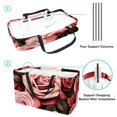 thumbnail image 4 of Rose Large Capacity Reusable Oxford Cloth Picnic Basket Shopping Bag Cube Organizer, 4 of 7