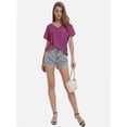 thumbnail image 5 of Women's Short Sleeve V-Neck Shirts Loose Casual Tee T-Shirt, 5 of 6