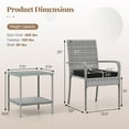thumbnail image 3 of Costway 3 PCS Patio Furniture Set with Seat Cushions & Tempered Glass Tabletop Black, 3 of 10