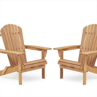 Wooden Outdoor Folding Adirondack Chair Set of 2 Wood Lounge Patio Chair for Garden,Garden, Lawn, Backyard, Deck, Pool Side, Fire Pit,Half Assembled,