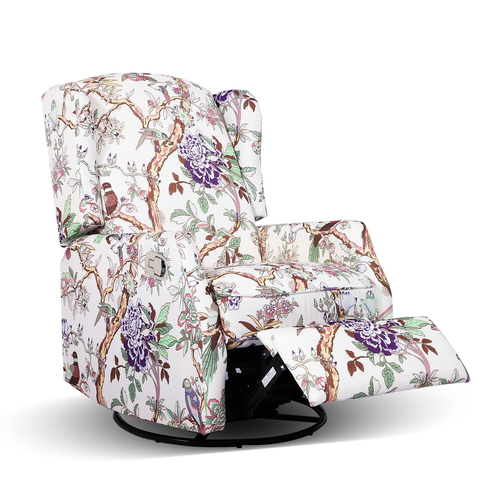 Swivel Rocker Recliner - Manual Recliner Glider - Swivel Single Sofa - Wingback Rocker Nursery Chair