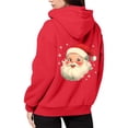 thumbnail image 6 of NinXxx Ladies' Christmas Zipper Long Sleeve Pocket Drawstring Hooded Sweatshirt Red XXXL, 6 of 8