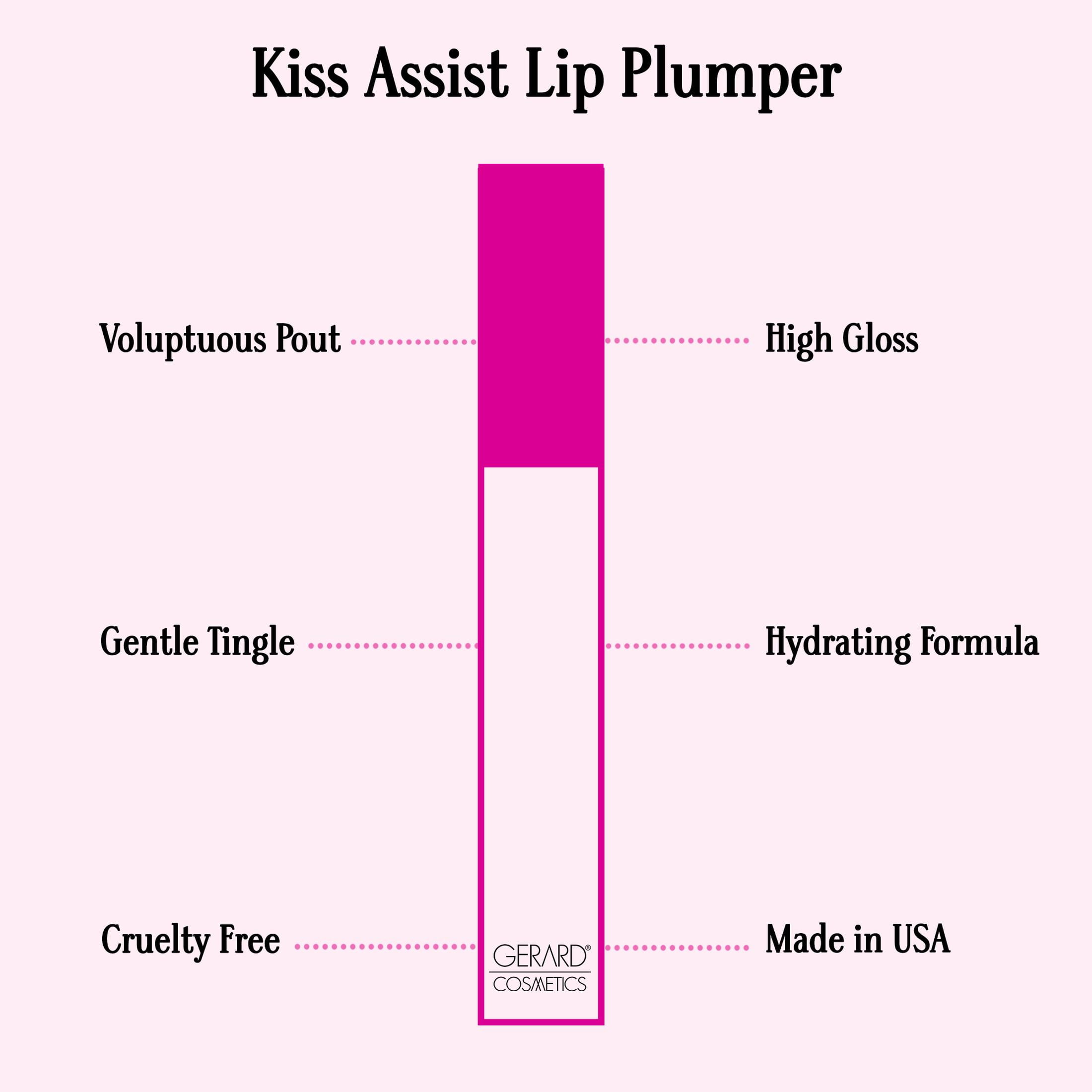 Gerard Cosmetics Kiss Assist Lip Plumper, Shiny Clear Plumping Lip Gloss