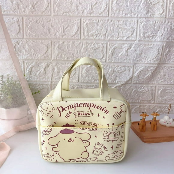 Sac à Lunch Isolé Kawaii Kitty pour Femmes, Boîte à Lunch Réutilisable Grande Capacité, Sac à Lunch Étanche avec Poche avant, Sac Isotherme pour Travail