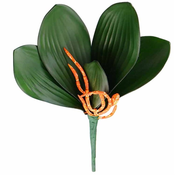 Monstrate Simulación de hoja de Phalaenopsis, plantas artificiales de tacto Real, flores decorativas, Material auxiliar, decoración de flores, hojas de Plantas Artificiales verde 23.5 cm Monstrate HA6745-02B