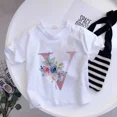 thumbnail image 3 of Camiseta de algodón con 26 letras en inglés ABCD, camiseta de verano para niños con flores, ropa informal de dibujos animados, camisetas de manga corta para niñas y niños, 3 of 5