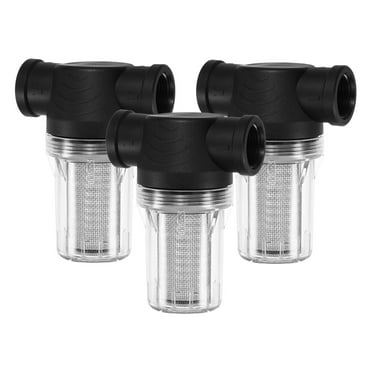Uxcell 3-Pack Water Pump Strainer with 20 Mesh Stainless Steel Filter Screen, 3/4" Inch Female NPT In-line Strainer [Black]