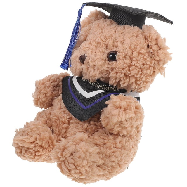 Plush Graduation Bear Doll with Blue Cap – Soft & Detailed Craftsmanship for Celebration