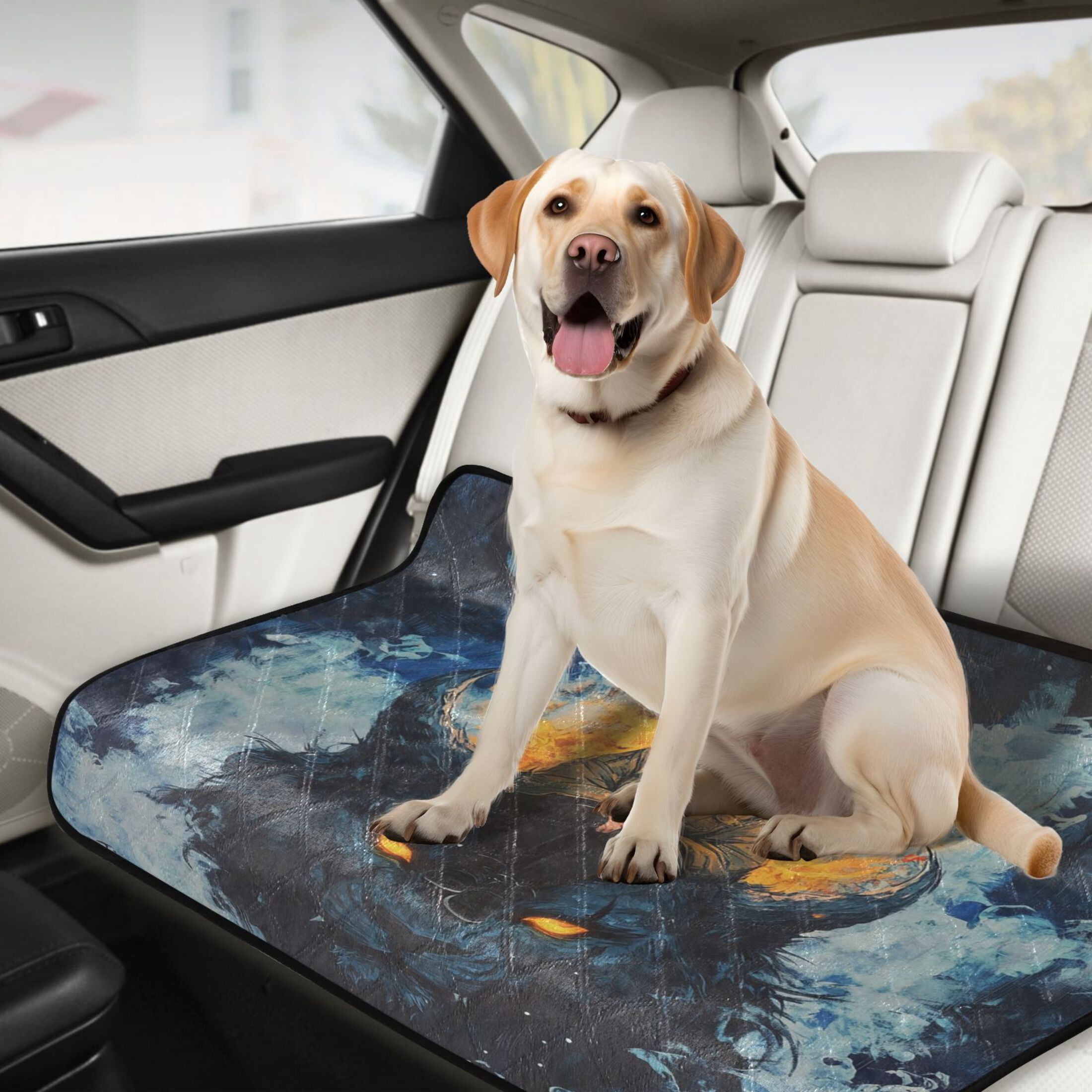 Qxltty A Lass Sitting on Dark Lion Cat litter Pads Pet Set of 3 Diaper Mats Center Anti-leakage Layer Absorbent Soft and Comfortable