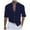 Navy, variant on Men Solid Color Cotton And Linen Casual Loose Sleeved Shirt Trend Top Business Shirts Men