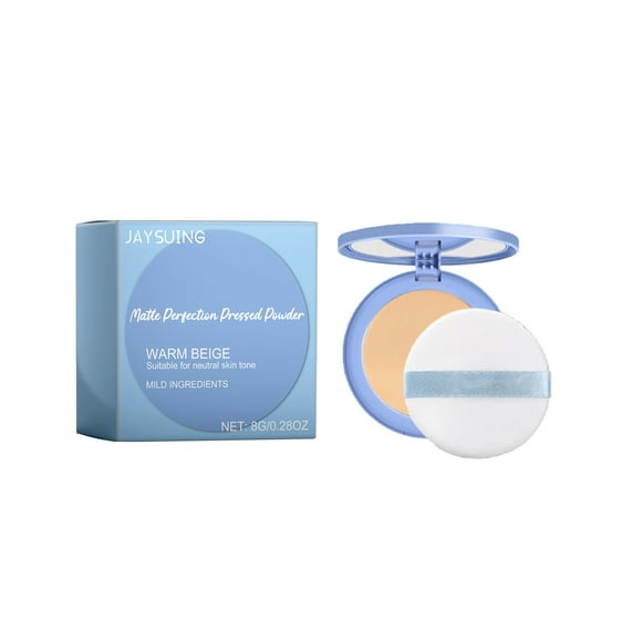 Deals of The Day Clearance! Matte Pressed Powder, 8g Oil Control Setting Powder, Silky Soft Matte Finish, Long-Lasting Face Powder for Smooth Skin