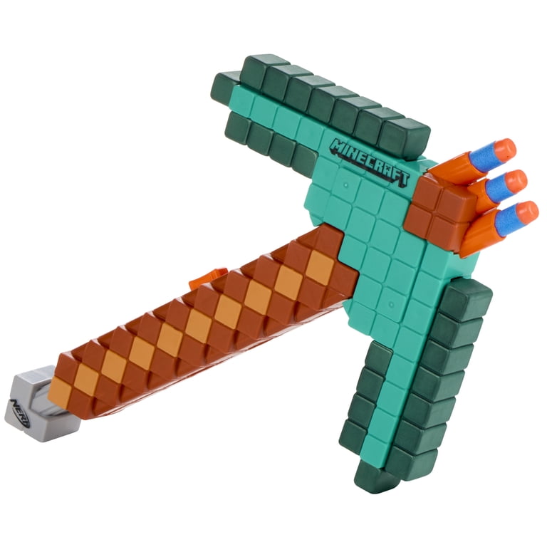 Nerf Minecraft Diamond Pickaxe Dart Blaster, 8 Elite Darts
