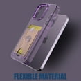 thumbnail image 2 of Dteck iPhone 14 Pro Max Clear Case with Card Holder, Slin Fit Hybrid TPU PC Anti-Yellowing Transparent Wallet Case for iPhone 14 Pro Max,Purple, 2 of 7