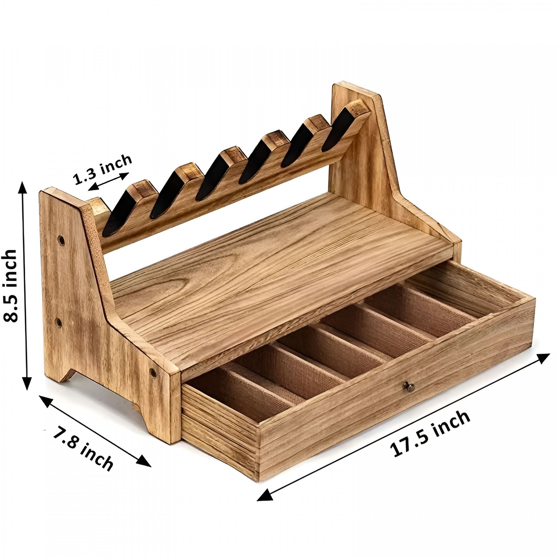 LAMIRO Wooden Pistol Handgun Rack Cabinet Storage Organizer for 6 Guns