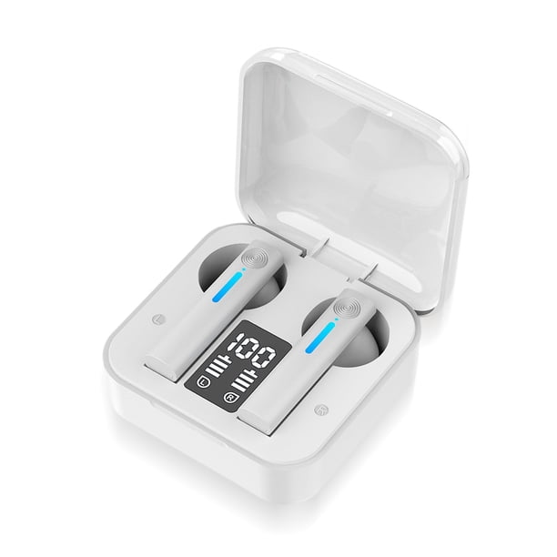 Seitruly Auricular compatible con Bluetooth Auricular Control táctil Auricular Teléfono inteligente Cables de audio/vídeo Blanco
