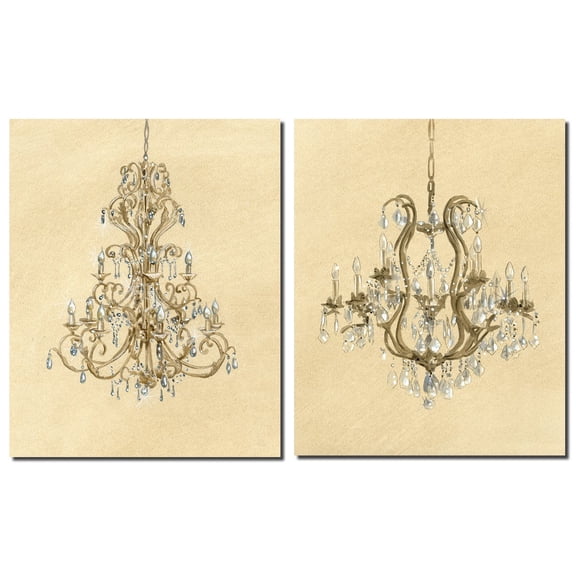 Beautiful, Sparkling Golden Chandeliers: Two 11X14 Prints