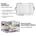 thumbnail image 3 of Purple White Florals Light Green Leaves Square Storage Bins with Handles Collapsible Containing Box 2 Packs, 3 of 9