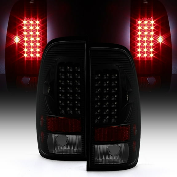 Black Smoke 1999-2007 Ford F250 Superduty 97-03 F150 LED Tail Lights Brake Lamps